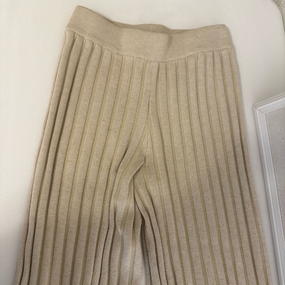 AUREUM Tan Casual Knit Bottoms with Ribbed Texture - Picture 2 of 4